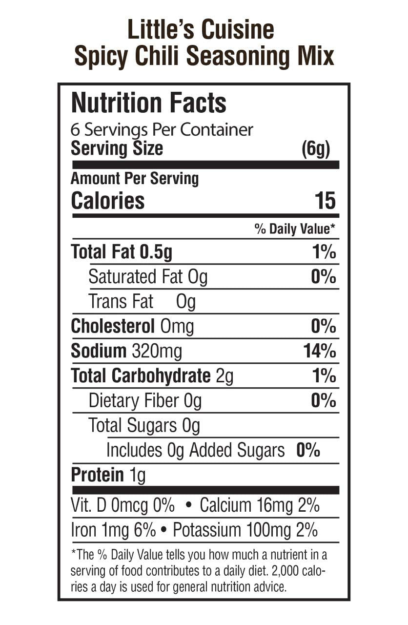 Little's Cuisine Spicy Chili Seasoning Mix, Bold & Flavorful Chili Spice Blend for Homemade Chili, Soups, Stews & Tex-Mex Recipes, Easy-to-Use Seasoning Packet (Case of 4)