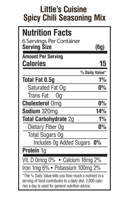 Little's Cuisine Spicy Chili Seasoning Mix, Bold & Flavorful Chili Spice Blend for Homemade Chili, Soups, Stews & Tex-Mex Recipes, Easy-to-Use Seasoning Packet (Case of 4)