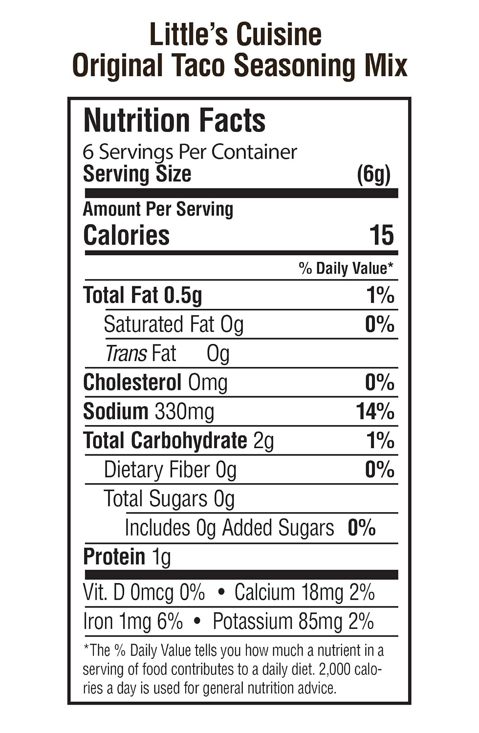Little's Cuisine Original Taco Seasoning Mix, Non-GMO, Gluten Free, Sugar Free & Kosher Taco Seasoning Blend for Beef, Chicken, Turkey, Fish & Vegetarian Recipes, Easy Mexican-Inspired Flavor (Case of 4)