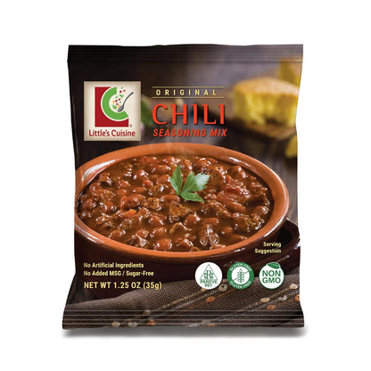 Little's Cuisine Original Chili Seasoning Mix, Non-GMO Chili Spice Blend for Homemade Chili, Soups, Stews & Tex-Mex Recipes, Easy-to-Use Savory Seasoning Packet (Case of 4)